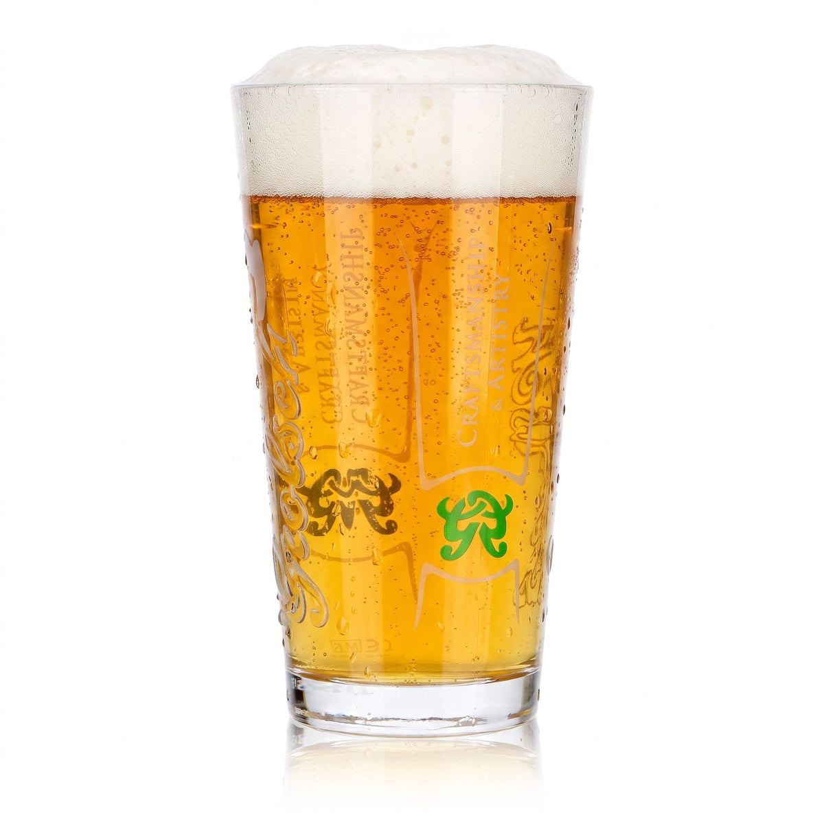 6 Grolsch Beer Glasses, 0.25 L, with "Craftsmanship & Artistry" Logo in Relief – View 2