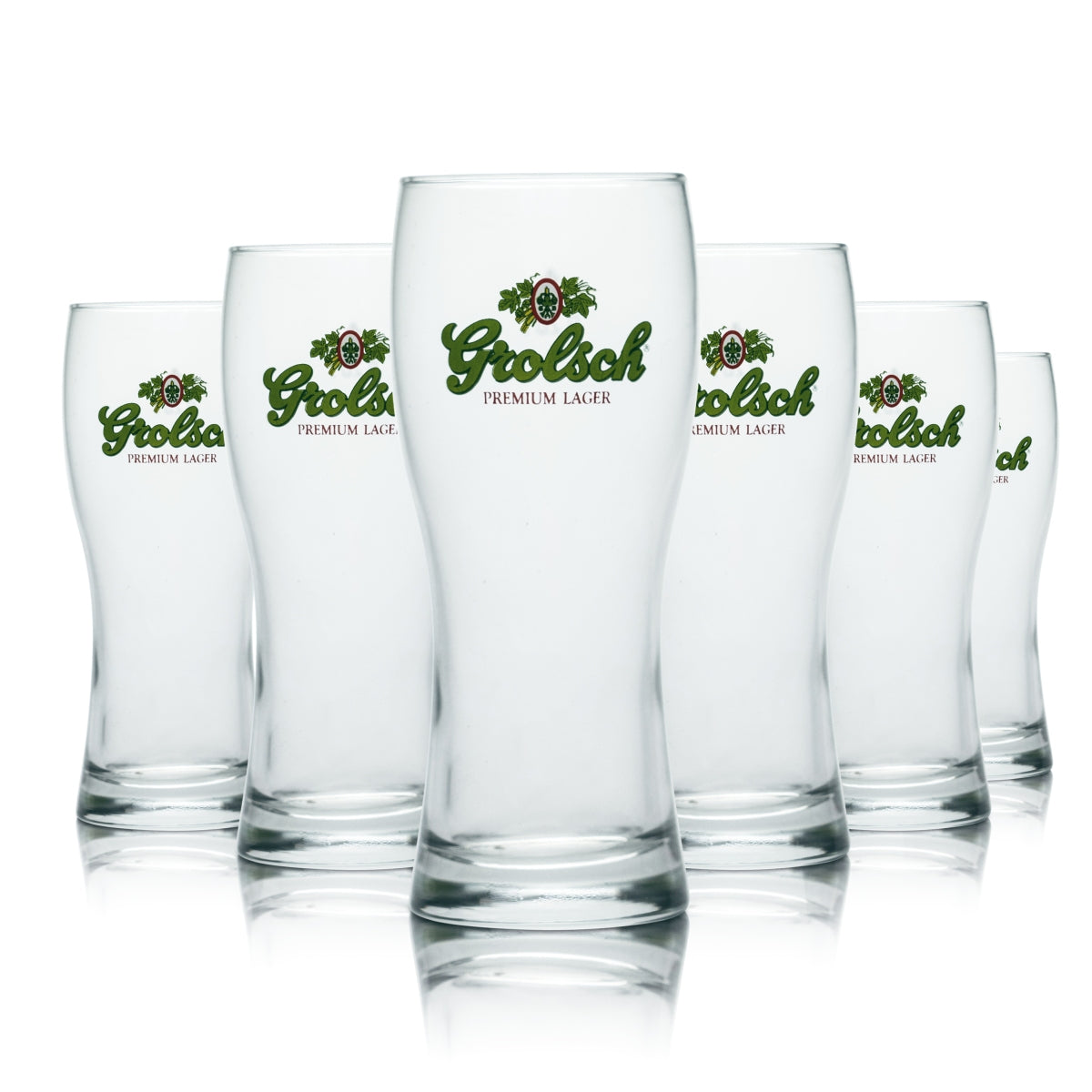 6x Grolsch glass 0.2l beer mug trophy glasses lager pilsner restaurant calibrated brewery