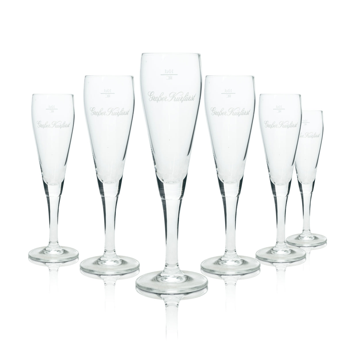 6x Großer Kurfürst Sparkling Wine Glass Flute 0.1l Ritzenhoff Glasses Champagne Flute Goblet