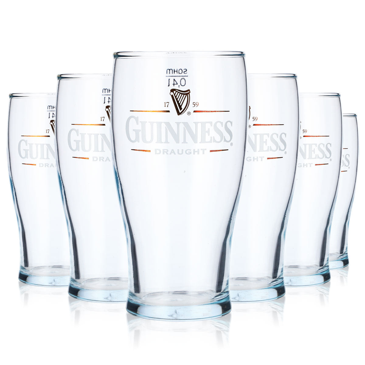 6x Guinness Beer Glass 0.4l Beer Glasses Draught Irish Mug Sahm Tulip – View 5