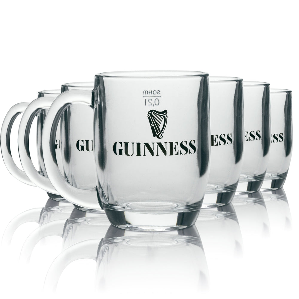 6x Guinness beer glass with handle, 200 ml, sahm
