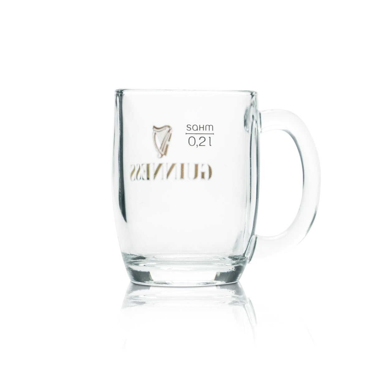 6x Guinness Glass 0.2l Beer Draught Stout Mug Handle Glasses Ireland Brewery UK – View 3