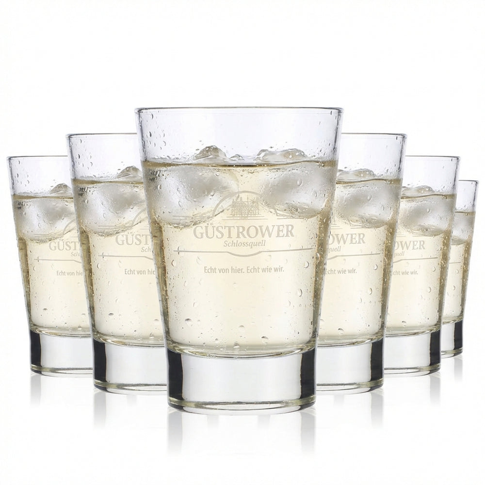 6x Güstrower water glasses, 0.21 l, V-shaped, Libbey York