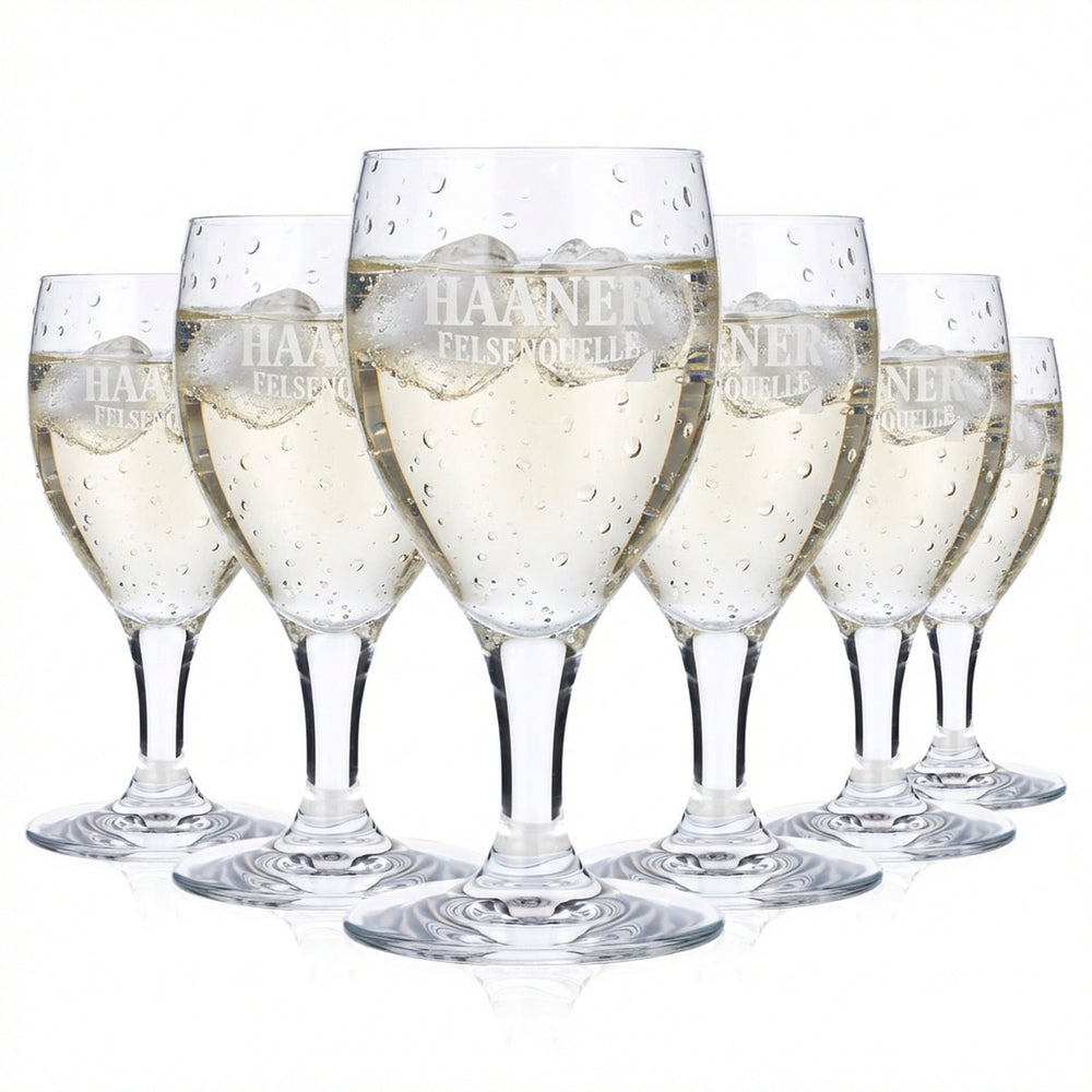 6x Haaner Felsenquelle stemmed glasses Water glasses Water glass 0.18 l Goblet
