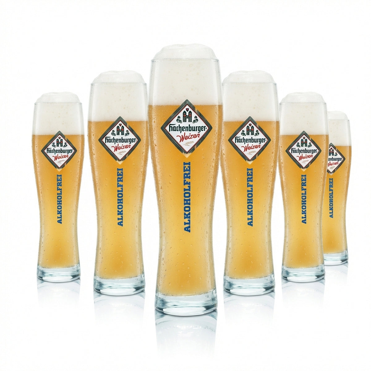 6x Hachenburger Beer Glass 0.5l Wheat Beer Yeast Glasses Non-Alcoholic Catering