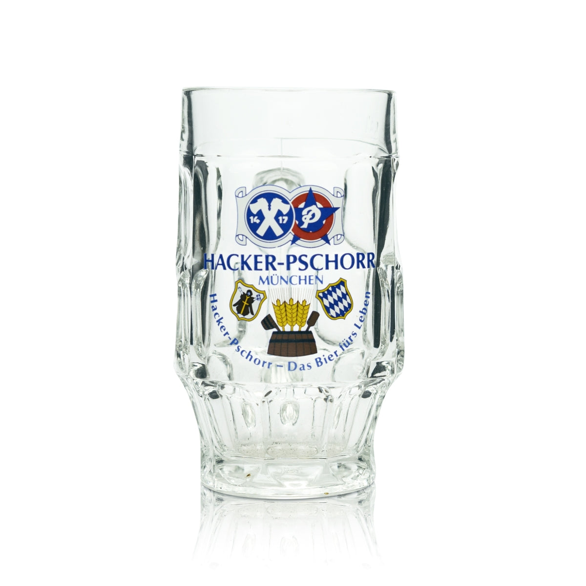 6x Hacker Pschorr Beer Glass 0.4l Mug Munich Seidel Handle Glasses Tankard Light Beer – View 2