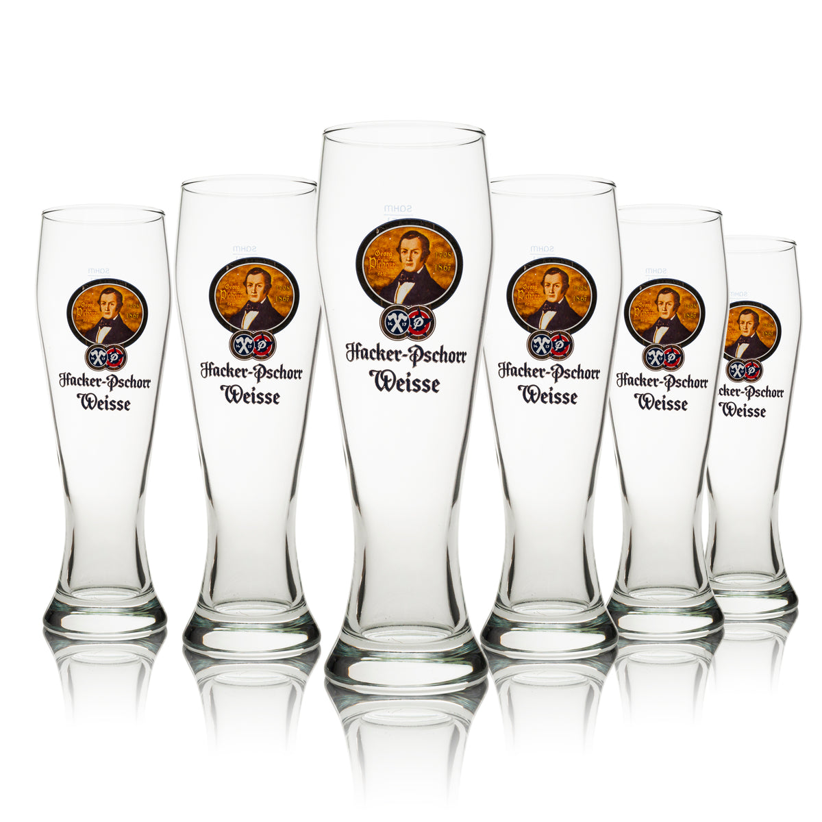 6x Hacker Pschorr Beer Glass 0.5l Wheat Beer with Cream – View 4