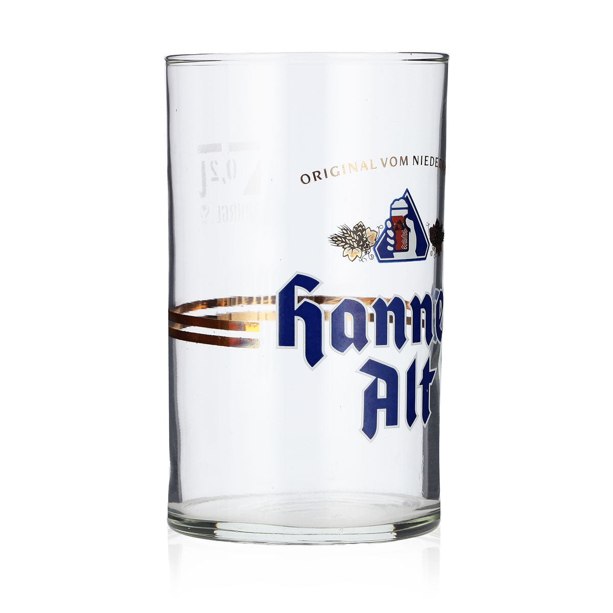 6x Hannen Alt Beer Glass 0.2l Mug Stripes and Hand in Logo sahm – View 3