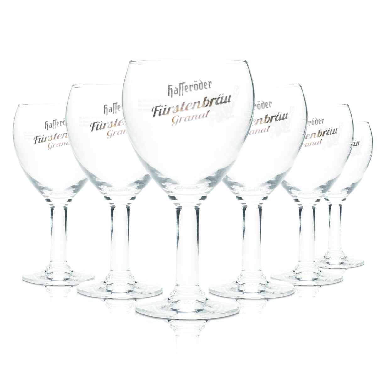 6x Hasseröder Beer Glass 0.3l Goblet Tulip Chalice Garnet Glasses Fürstenbräu Bar