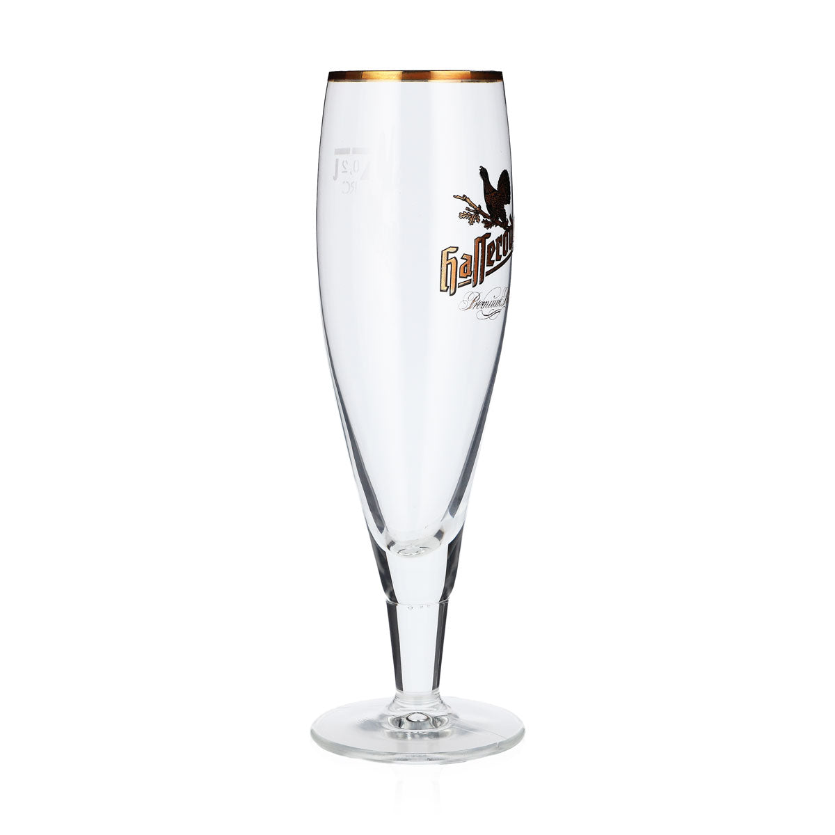 6x Hasseröder beer glass trophy glasses 0.2l gold rim Alegro trophy long Ritzenhoff – View 3