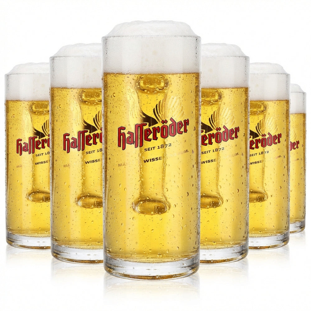 6x Hasseröder beer glasses Beer mug Beer stein Beer glass 0.4l "Reno-Seidel"