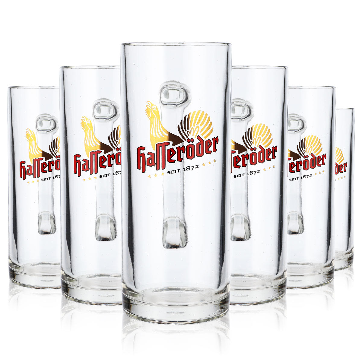 6x Hasseröder beer glass beer mug glasses tankard 0.5l jug Reno