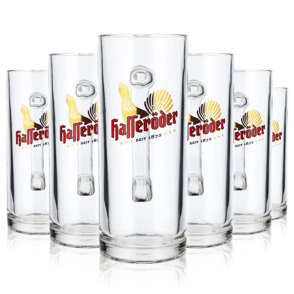 6x Hasseröder beer glass beer mug glasses tankard 0.5l jug Reno