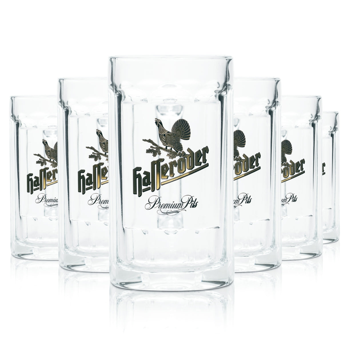6x Hasseröder glass 0.2l contour beer glasses mug tankard Seidel brewery pilsner