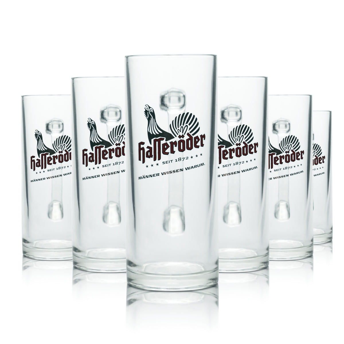 6x Hasseröder glass 0.5l beer mug Pilsener Seidel glasses Brewery Gastro Calibrated