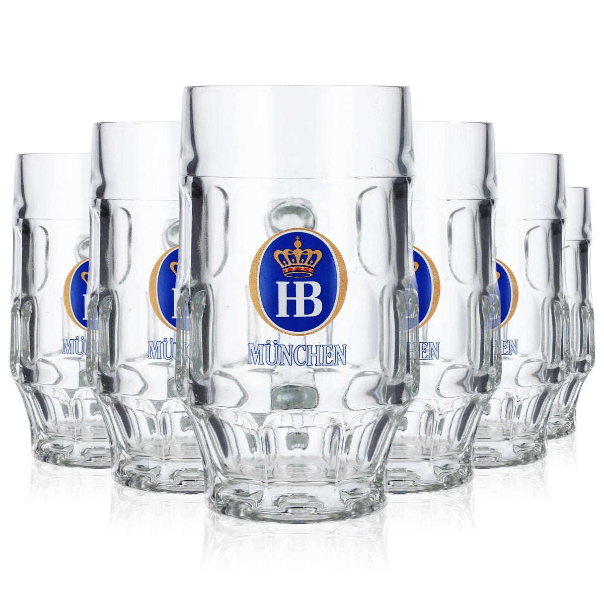 6x HB Munich Beer Glass Beer Mug Beer Tankard 0.5l Jug Rastal