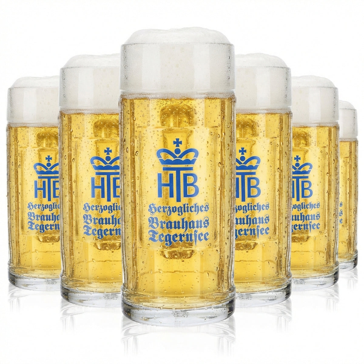 6x HB Tegernsee beer glass beer mug tankard 0.5l jug old lettering Tegernsee