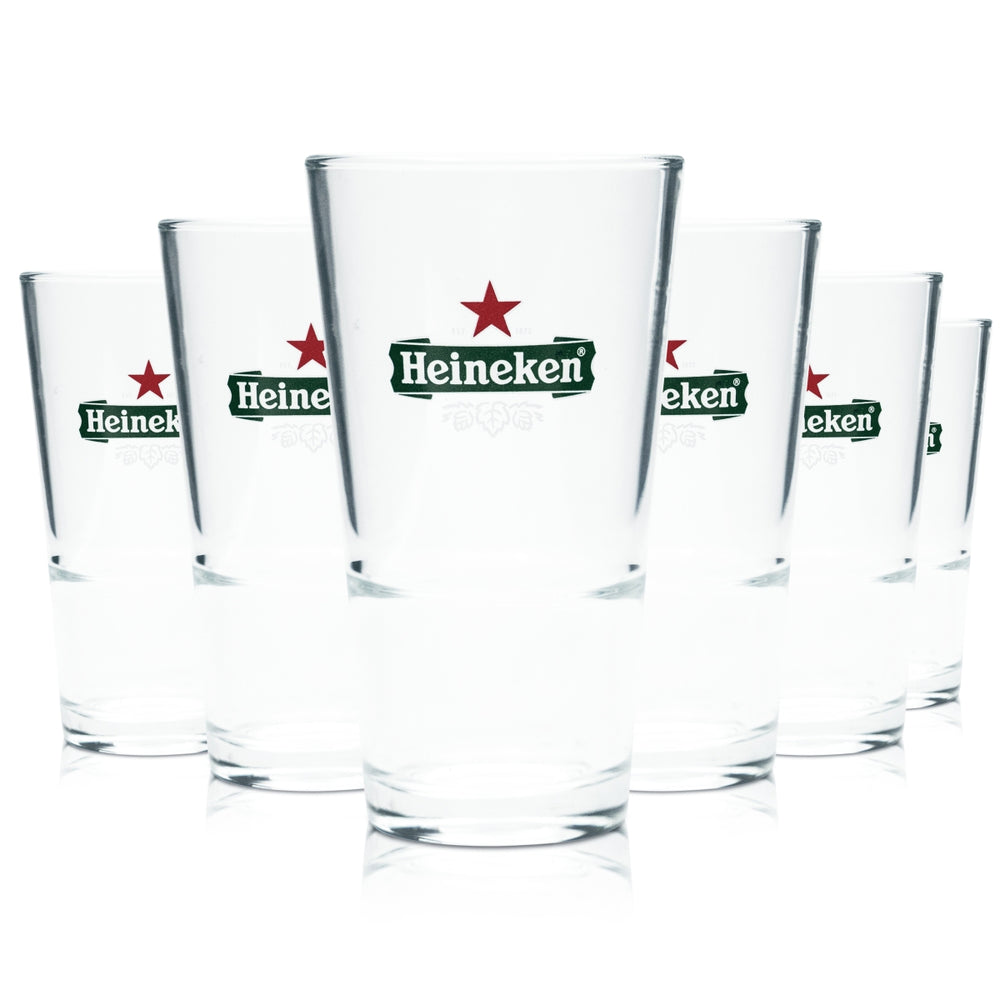 6x Heineken Glass 0.25l Beer Glasses Gastro Calibrated Beer Cup NL Calibrated