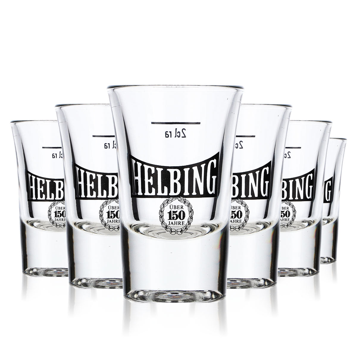6x Helbing Caraway Shot Glass Stamper Stem Glass Design 150 Years Exclusive – View 5