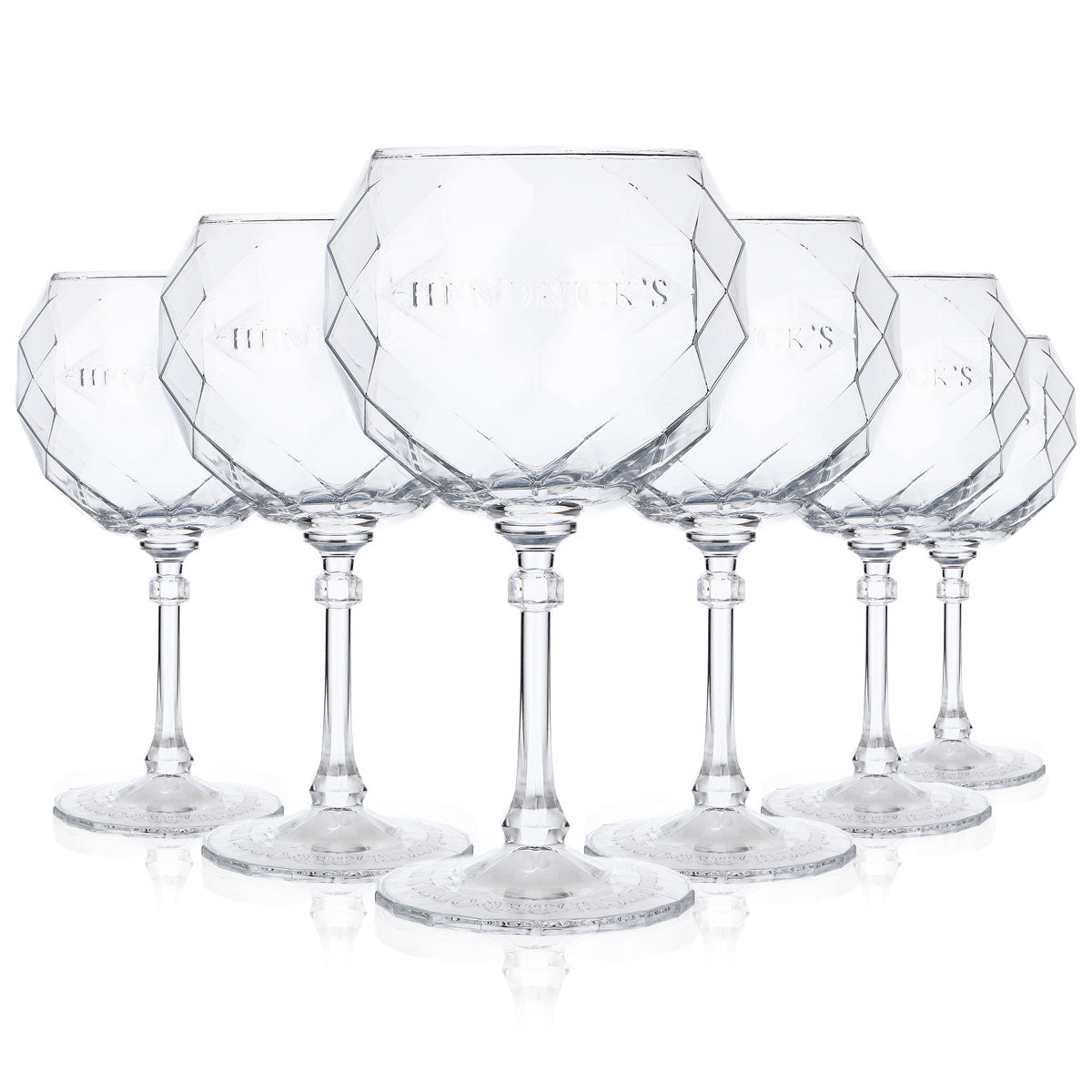 6x Hendricks Gin Glass 0.5l Design Balloon Glasses Elegant Relief Glass Contour Aperitif
