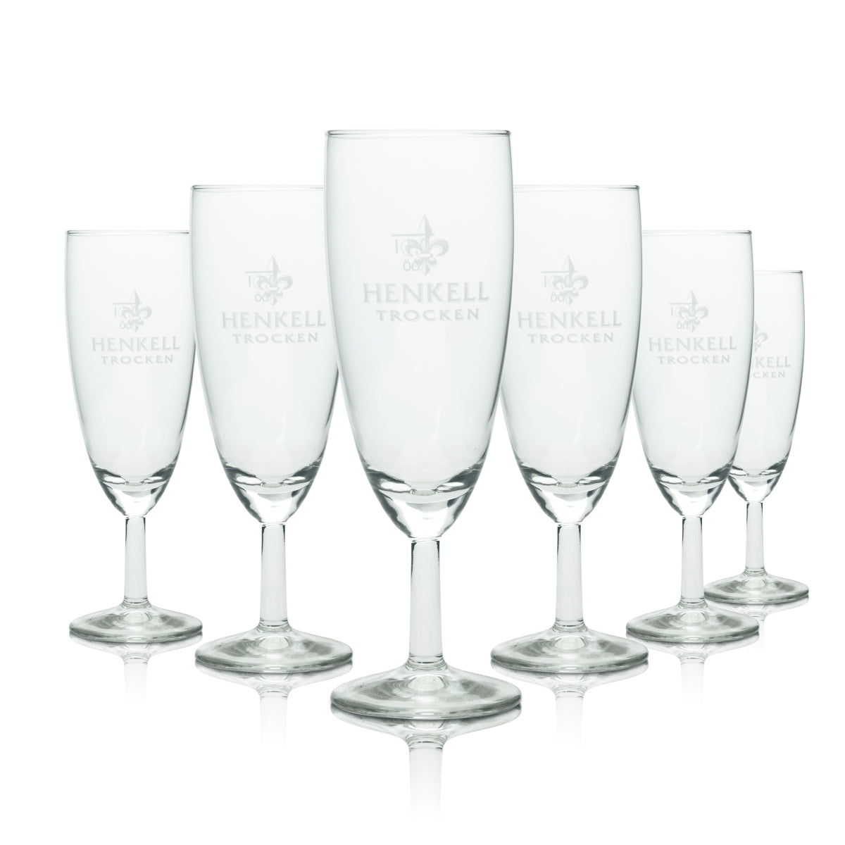 6x Henkell Dry Sparkling Wine Glass Flute 0.1l Glasses Champagne Goblet Prosecco Cup