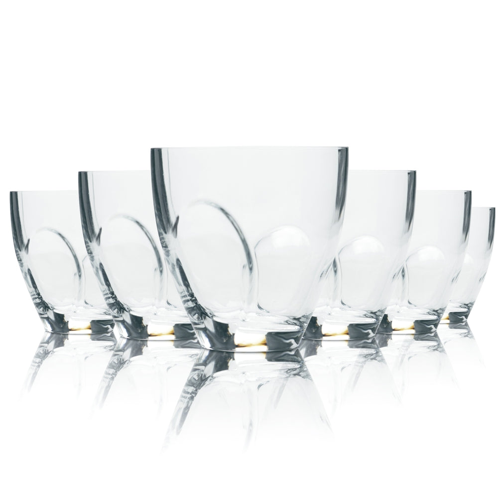6x Hennessy XO Fine Cognac Glass 0.2l Tumbler Recessed Handle Glasses Relief Whiskey