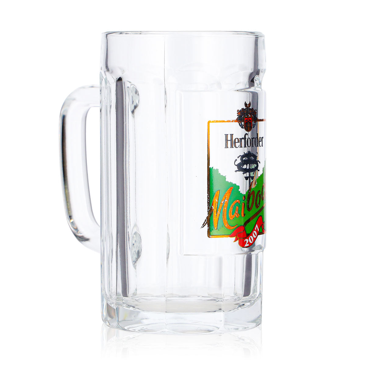6 Herforder Brewery Beer Glasses, 0.2 L, 2007, Sahm, Green Logo (Set of 6) – View 3
