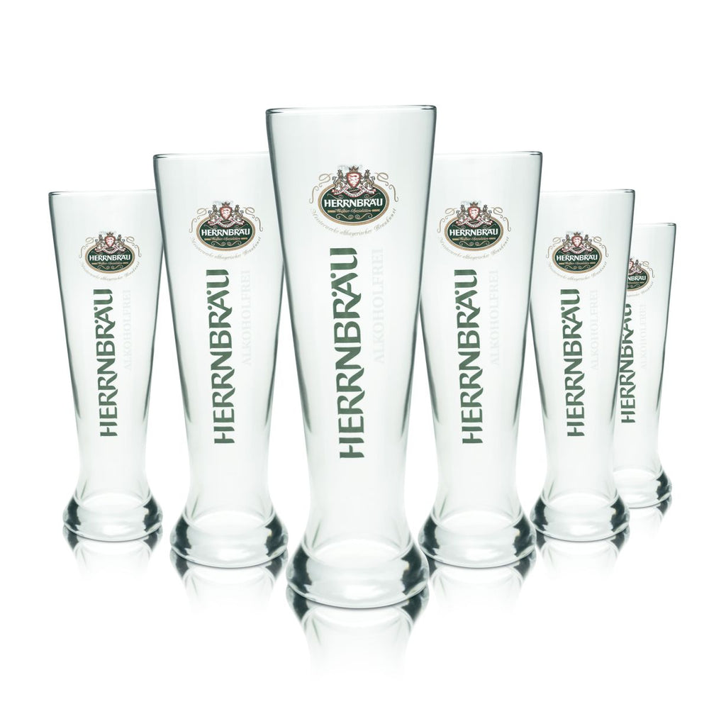 6x Herrnbräu beer glass 0.5l wheat beer glass non-alcoholic beer mug glasses brewery