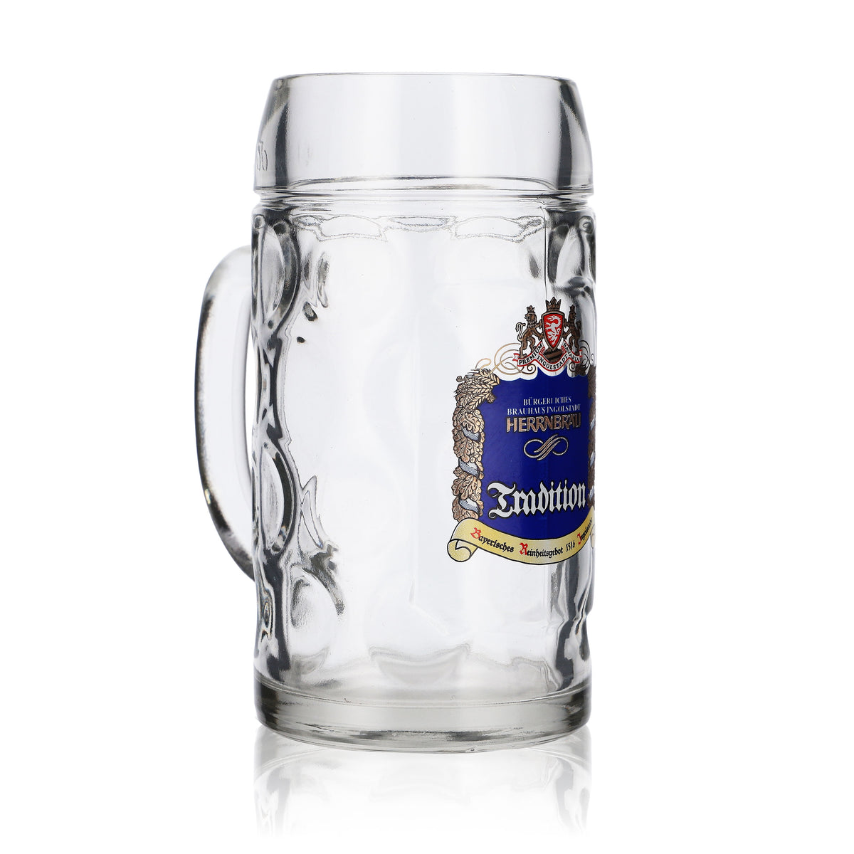 6x Herrnbräu beer glass mug beer mug 0.5l "Tradition" blue Stölzle – View 3