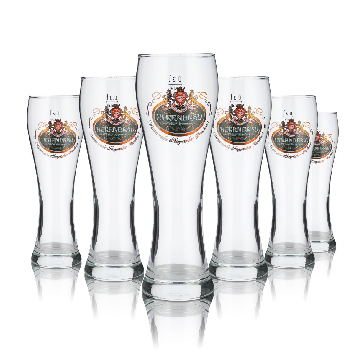 6x Herrnbräu glass 0.3l wheat beer glass Hefeweizen glass set Black Forest brewery