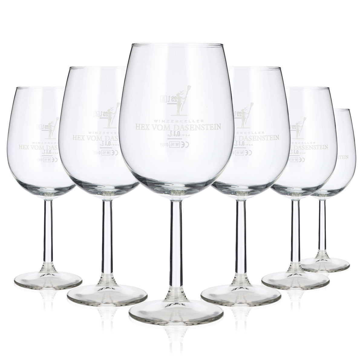 6 Hex Wine Glasses from Dasenstein, 0.45 L Goblet, Winzerkeller Böckling (Set of 6)