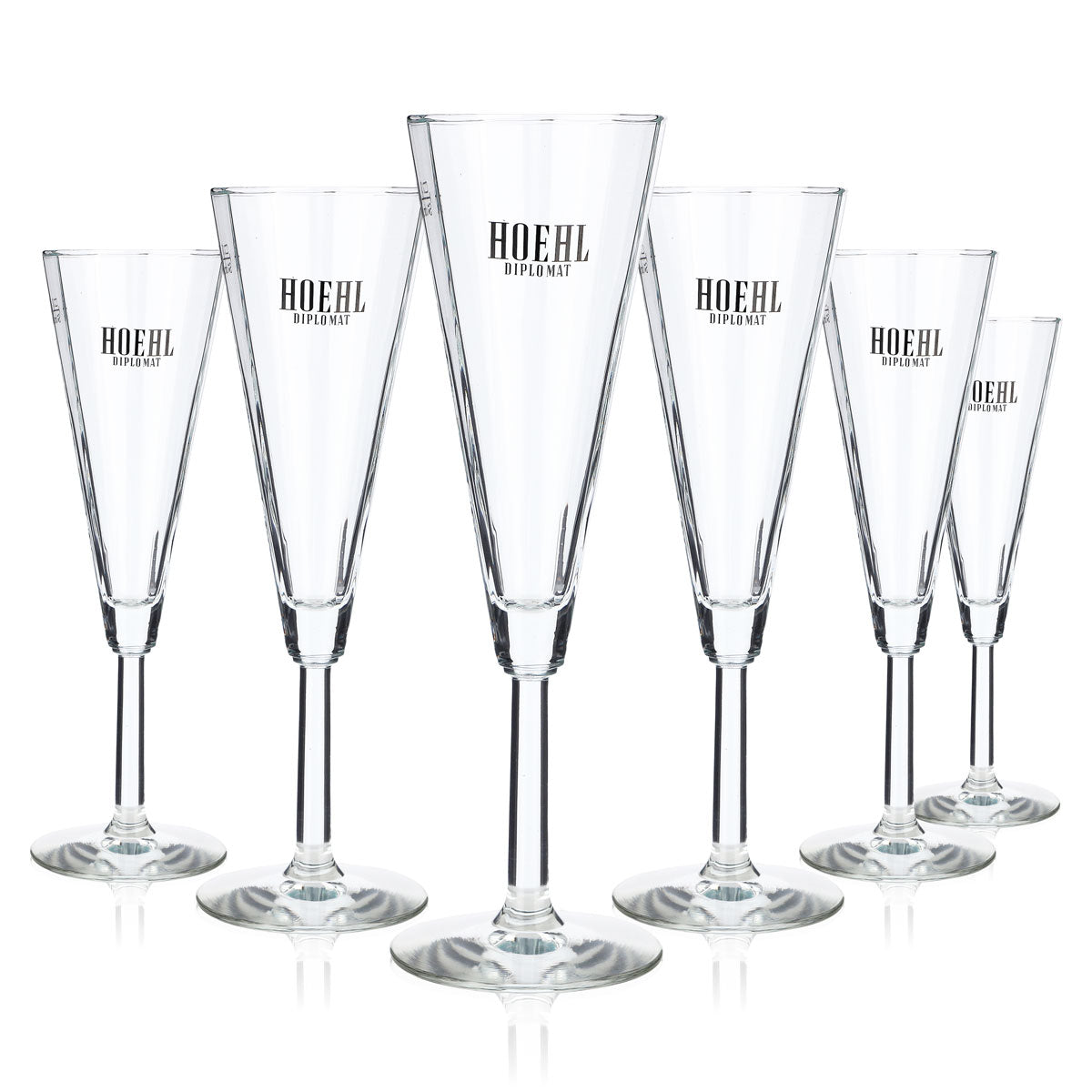 6x Hoehl Diplomat sparkling wine glasses Cavaglasses 0.1l 12-sided Imperial Durabor