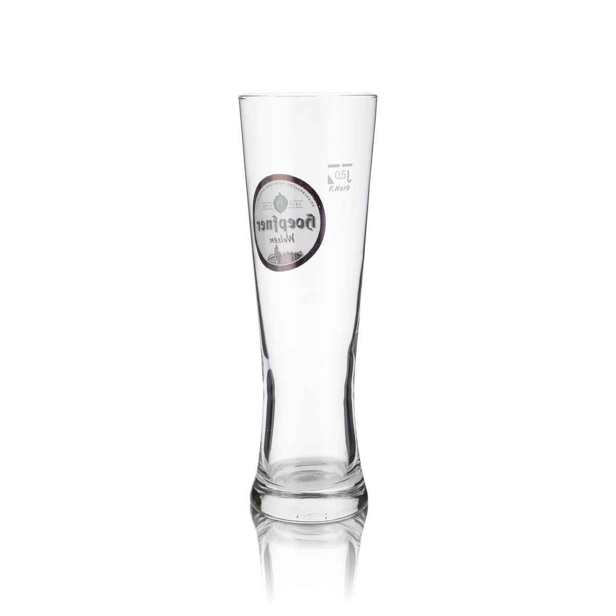 6x Hoepfner glass 0.5l wheat beer glass Hefeweizen glass set Kralsruhe brewery – View 3