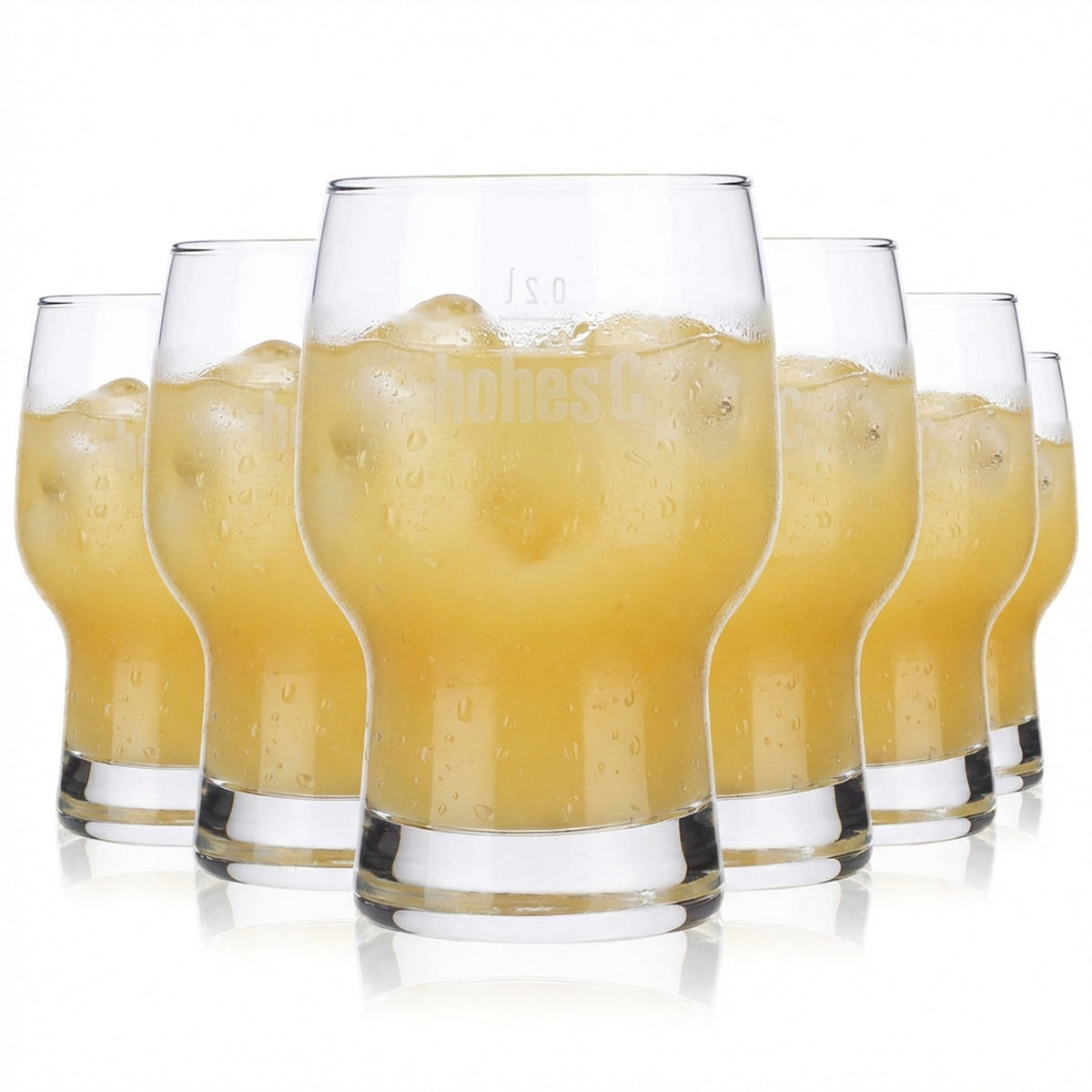 6x Tall C Juice Glass Juice Glasses Lemonade Glasses 0.2l Cups Rastal