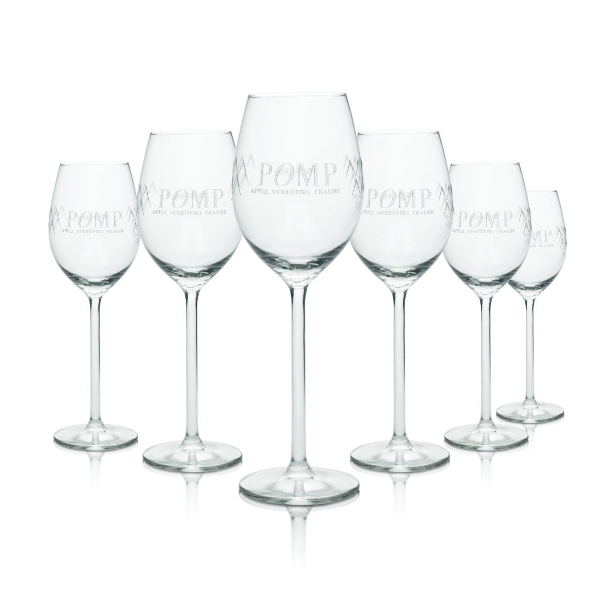 6x Höhl glass 0.32l wine style goblet glasses POMP apple wine cider cider must catering