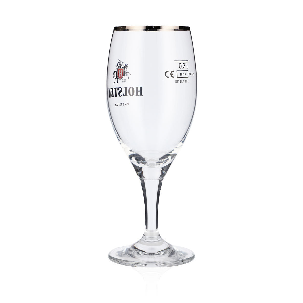 6x Holsten Beer Glass 0.2l Premium Goblet Glasses Platinum Rim Tulip Gastro Calibrated – View 4