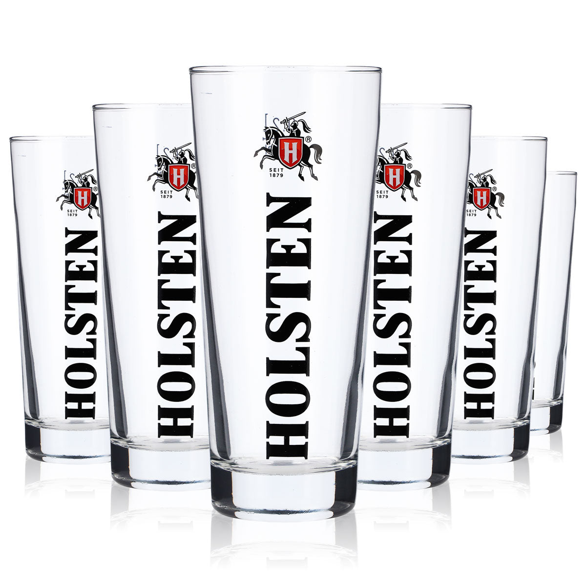 6x Holsten beer glass 0.2 l Willli mug beer glasses logo black vertical – View 5