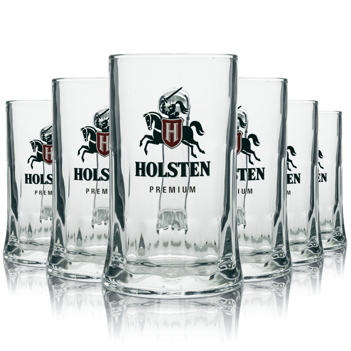 6x Holsten Beer Glass 0.4l Mug Premium Sahm