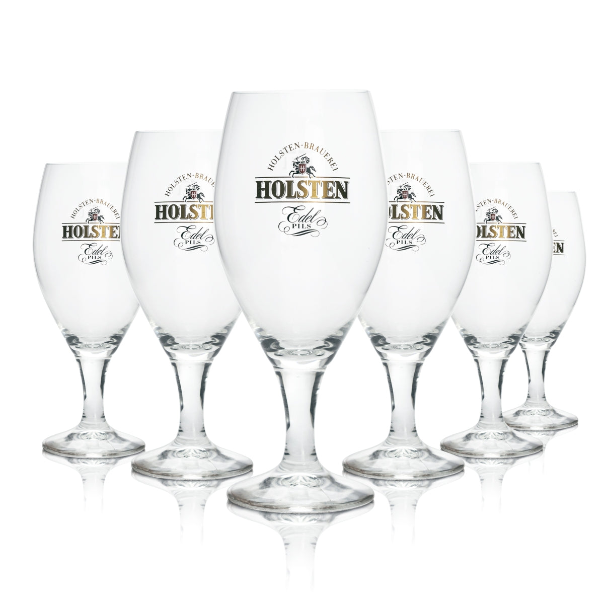 6x Holsten Beer Glass 0.4l Goblet "Edles Pils" RC