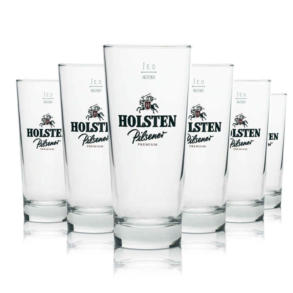 6x Holsten Beer Glass Pilsner Beer Glasses Premium Long Drink 0.3l Rastal