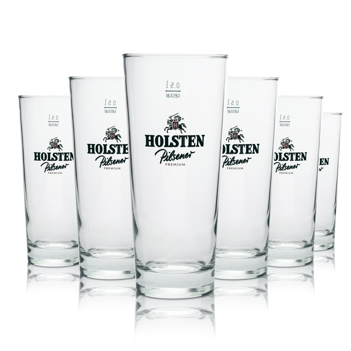 6x Holsten Beer Glass Pilsner Premium Long Drink 0.5l rastal