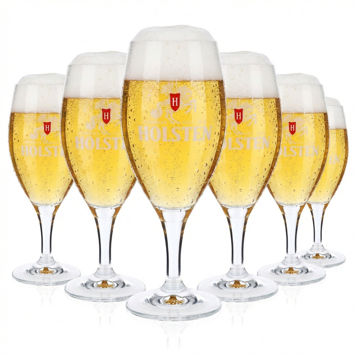 6x Holsten Beer Cup Glass Beer Glasses Designer Glass 0.3l Feierabend Collectible Glass