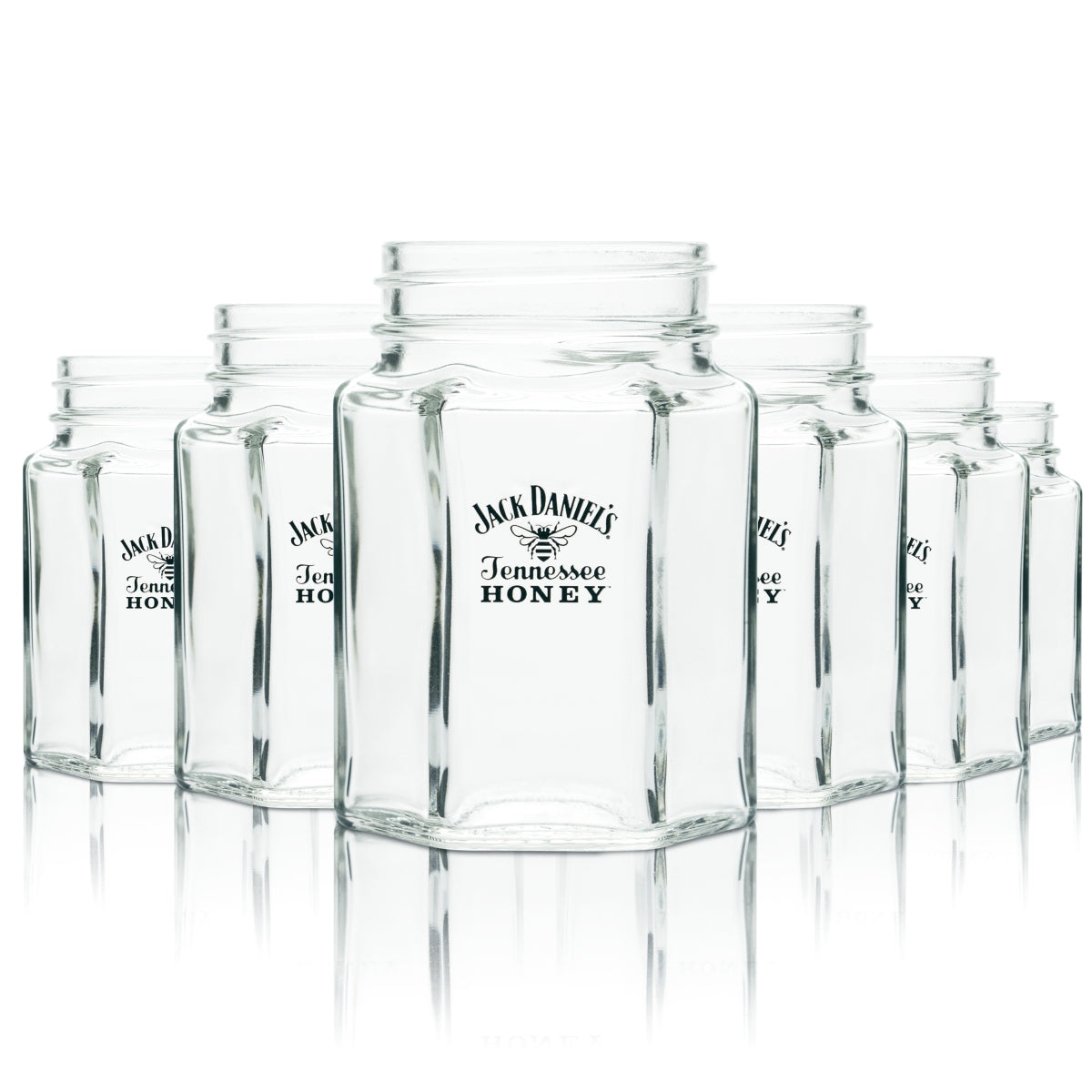 6x Jack Daniels Glass 0.4l Mason Jar Mug Without Handle Tennessee Honey Whiskey
