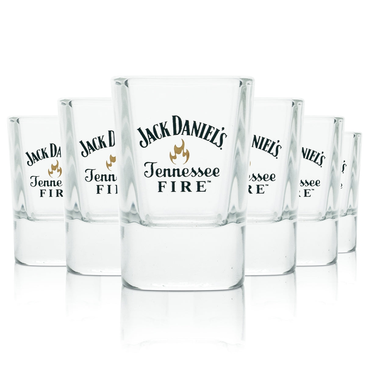 6x Jack Daniels Glass 5cl Whiskey Shot Glasses Tennessee Fire Lynch
