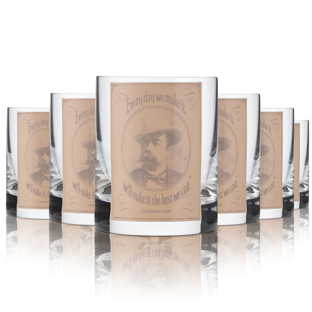6x Jack Daniels Glass 80ml Whiskey Tumbler Shot Glass Set American USA
