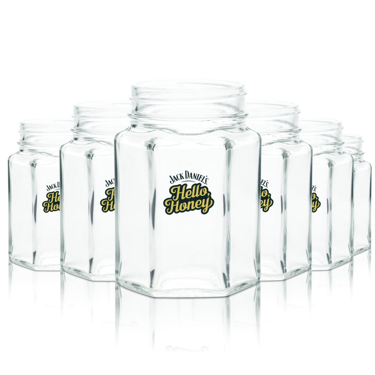 6x Jack Daniels Honey Honey Mason Jar Glass 0.4l Long Drink Cocktail Glasses