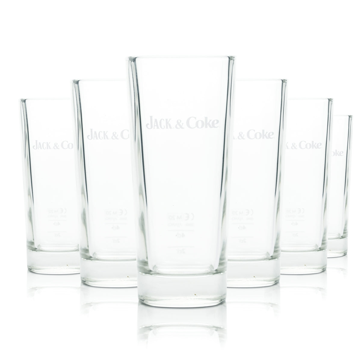 6x Jack Daniels Whiskey Glass 0.35l Long Drink Cocktail Glasses Jack & Coke Bourbon