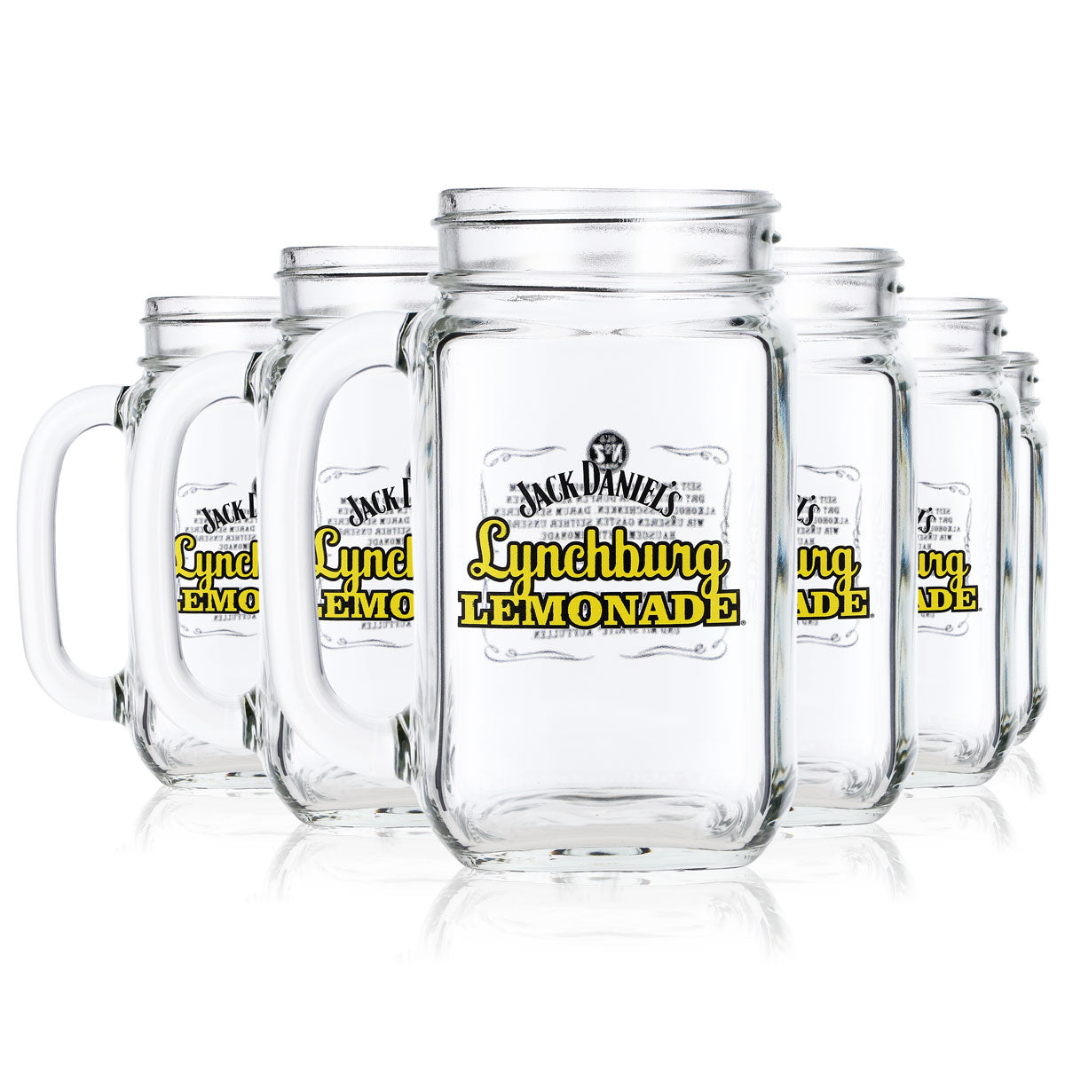 6x Jack Daniels Whiskey Glasses 0.48l Jug Lynchburg Yellow WITHOUT Lid – View 6