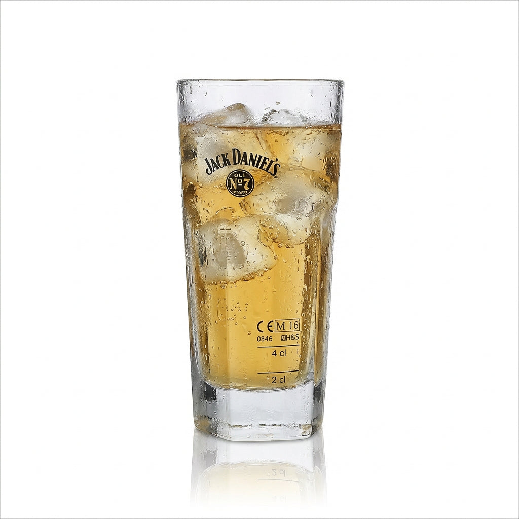 6x Jack Daniels Whiskey Glass Long Drink Stackable – View 3