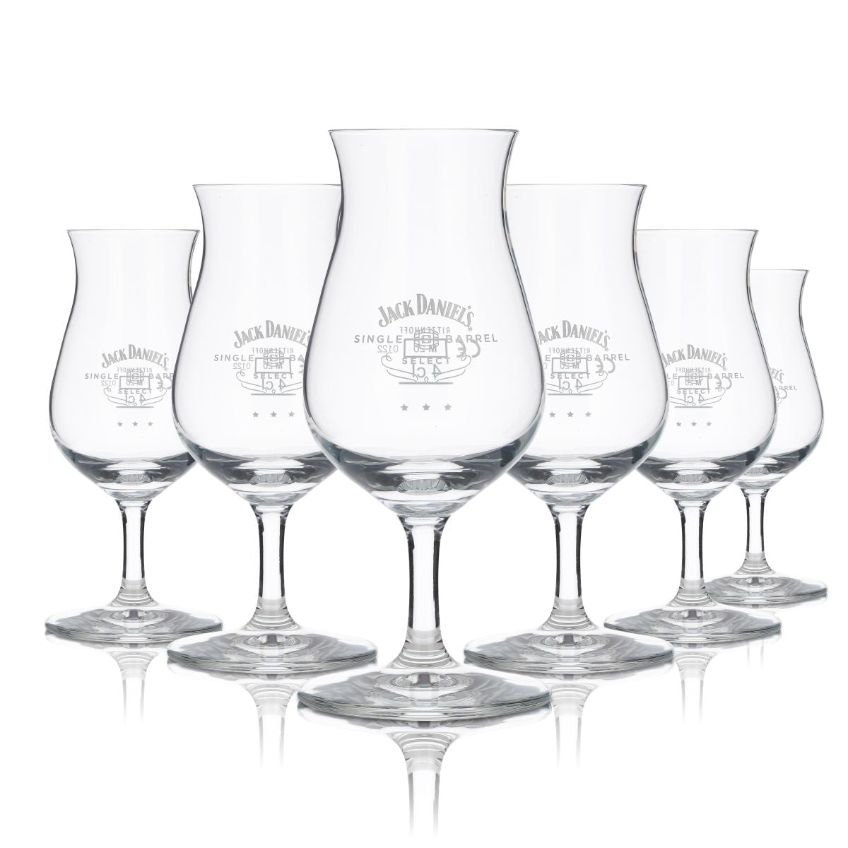 6x Jack Daniels Whiskey Glasses Tasting Nose Glass "Single Barrel"